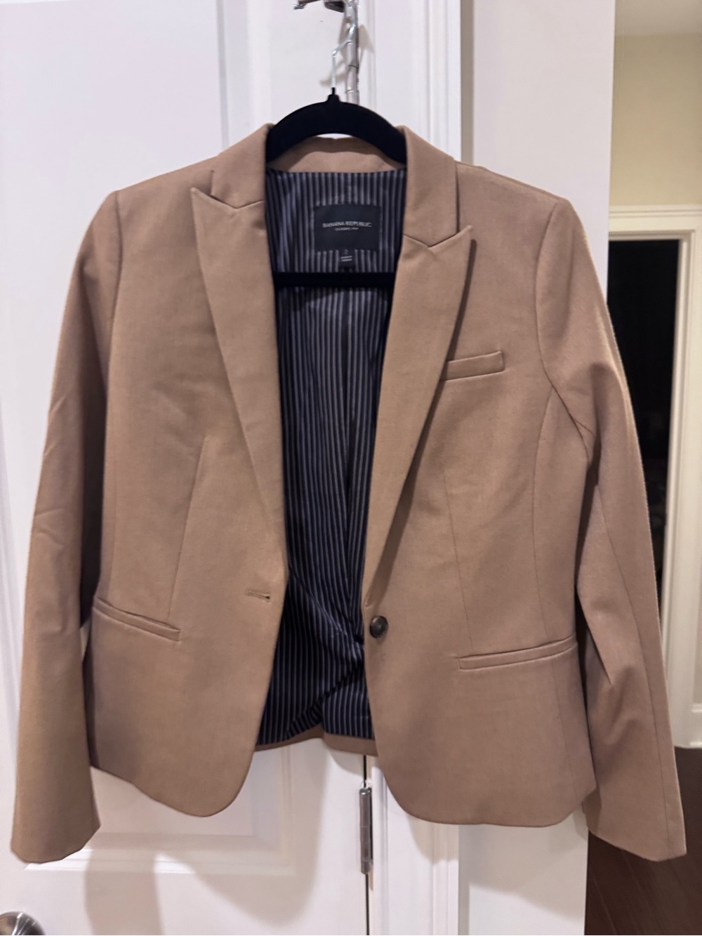 Banana Republic Black Pinstripe Lined Jacket